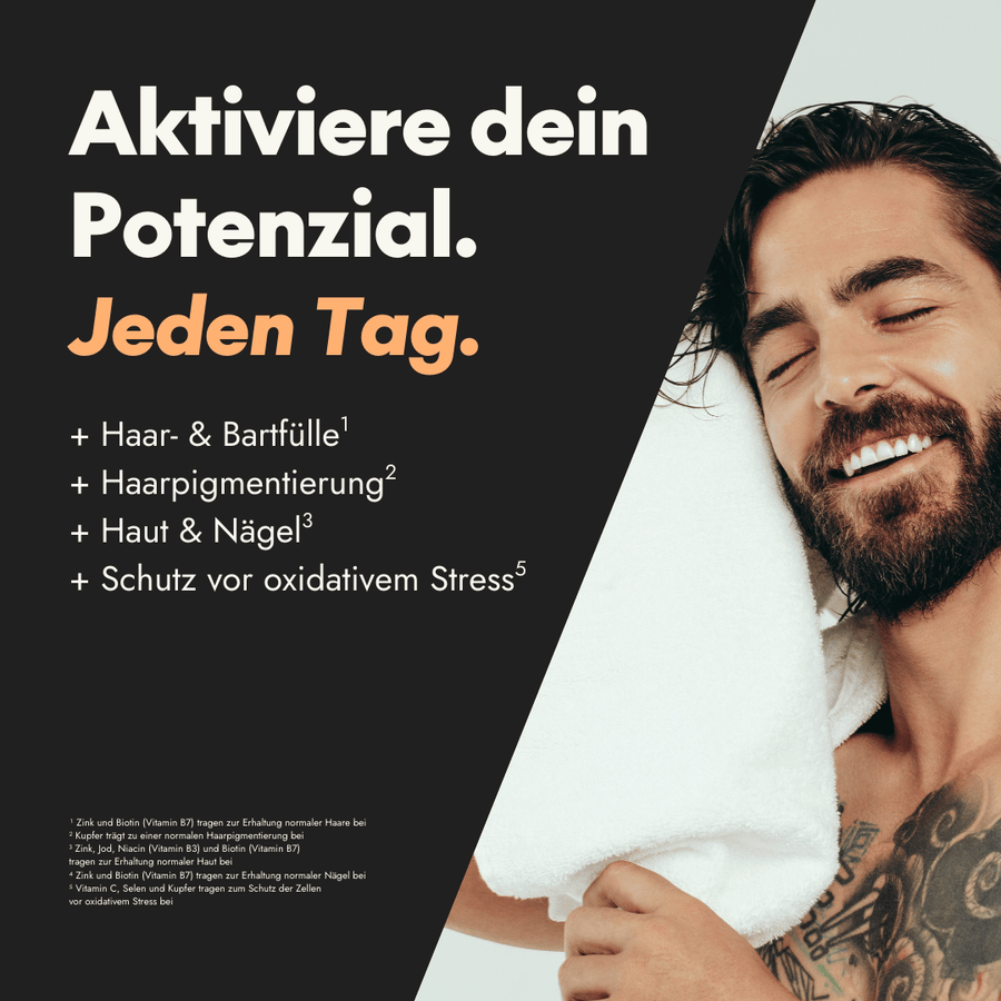 NEU Produktbild – Vorteile der Hair & Beard Kapseln von Serotalin