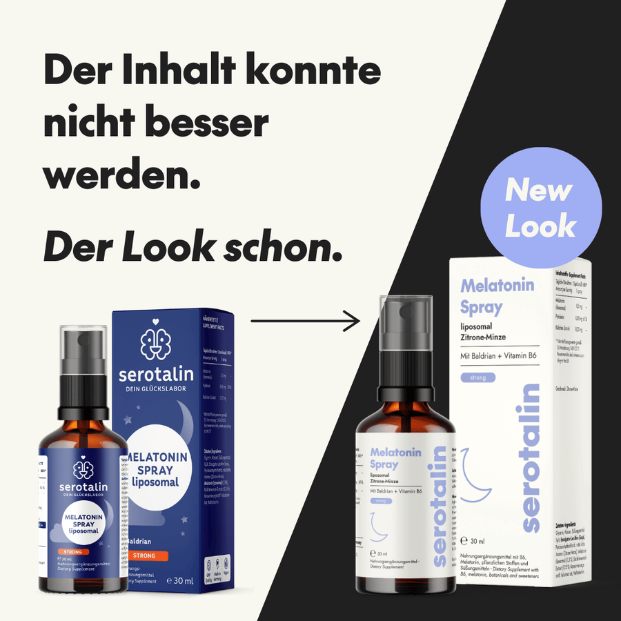 NEU Produktbild – Altes & neues Verpackungsdesign des Serotalin Melatoninsprays