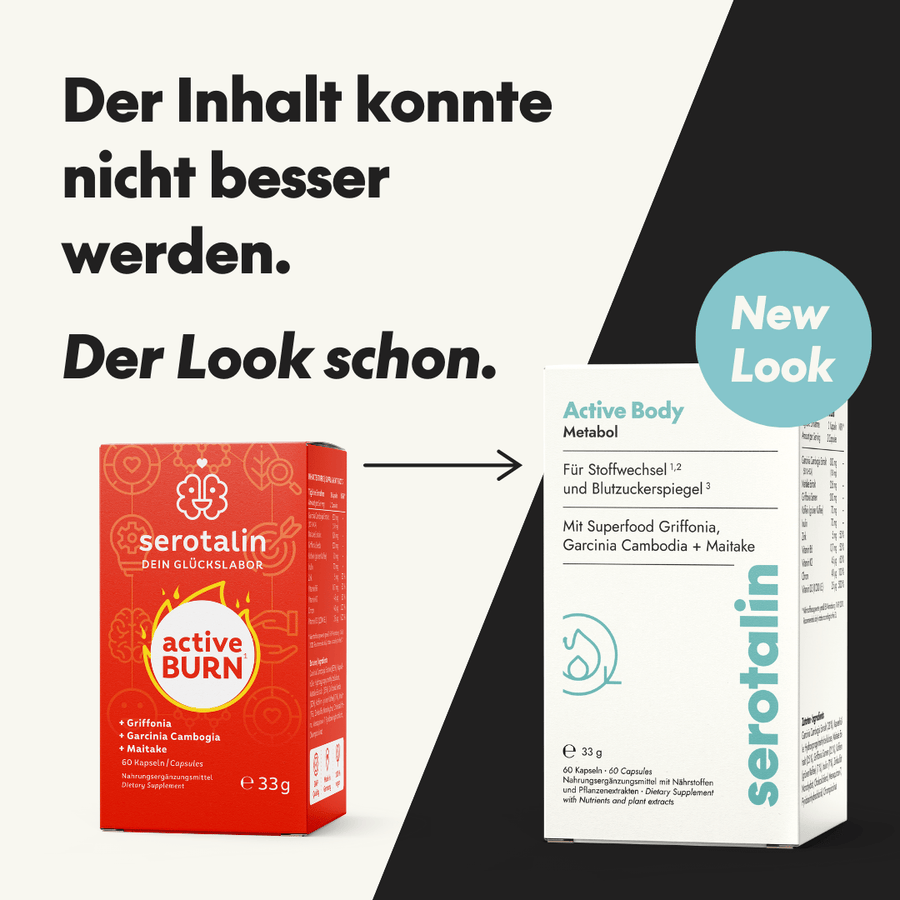 NEU Produktbild – Altes & neues Verpackungsdesign der Active Body Metabol Formel