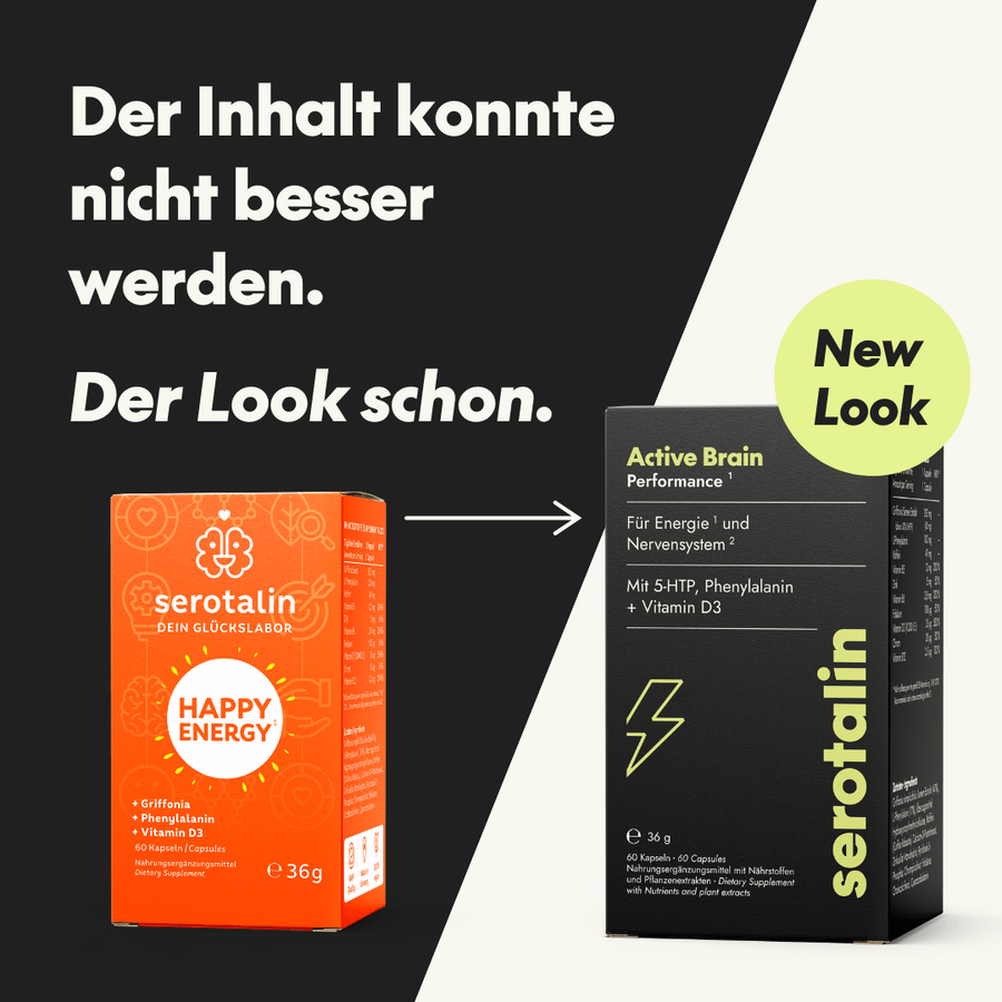 NEU Produktbild – Altes & Neues Verpackungsdesign der Serotalin Brain Performance Formel