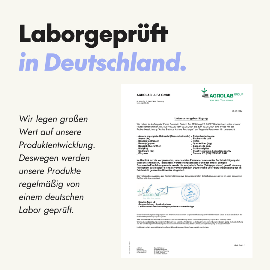 NEU Produktbild – Laborbericht zu Serotalin Ashwa Recharge