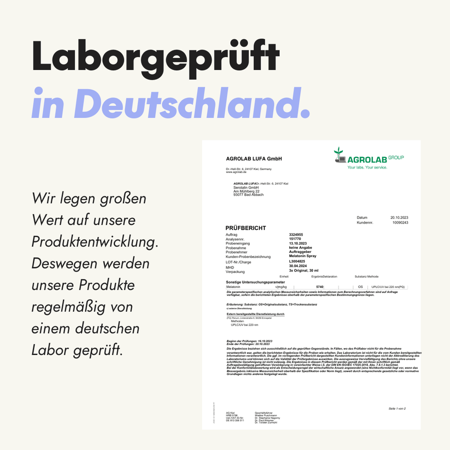 NEU Produktbild – Laborbericht zur liposomalen Melatonin-Formulierung