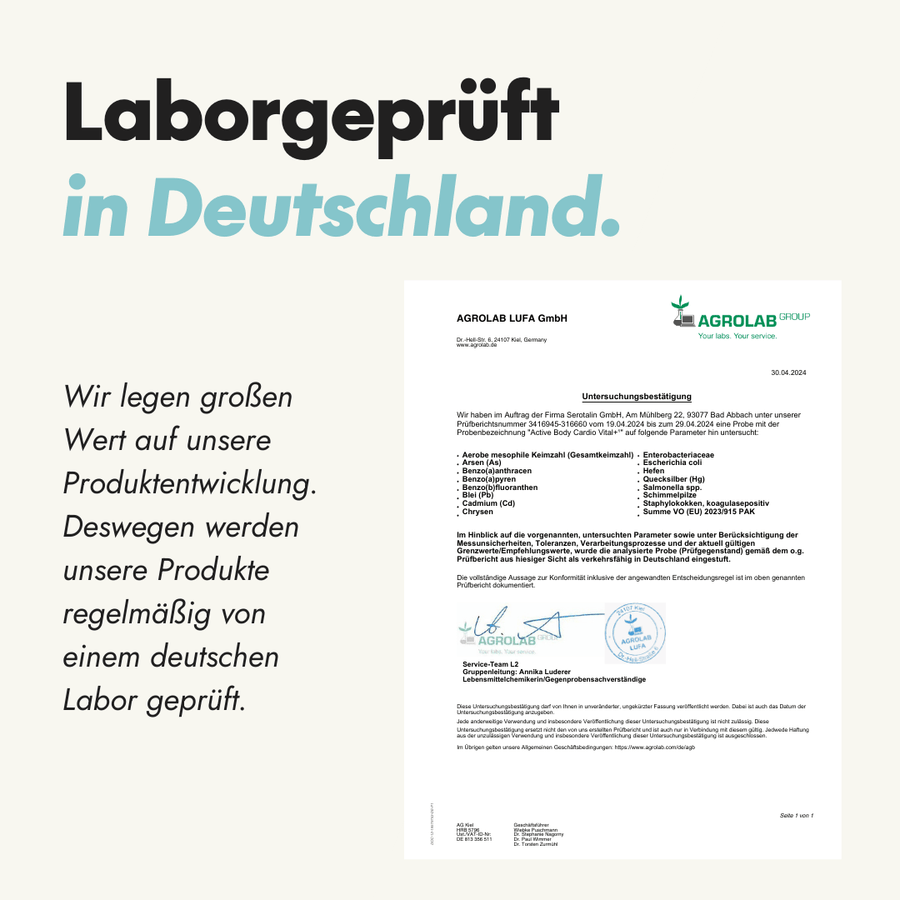 NEU Produktbild – Laborbericht zu Serotalin Cardio Vital