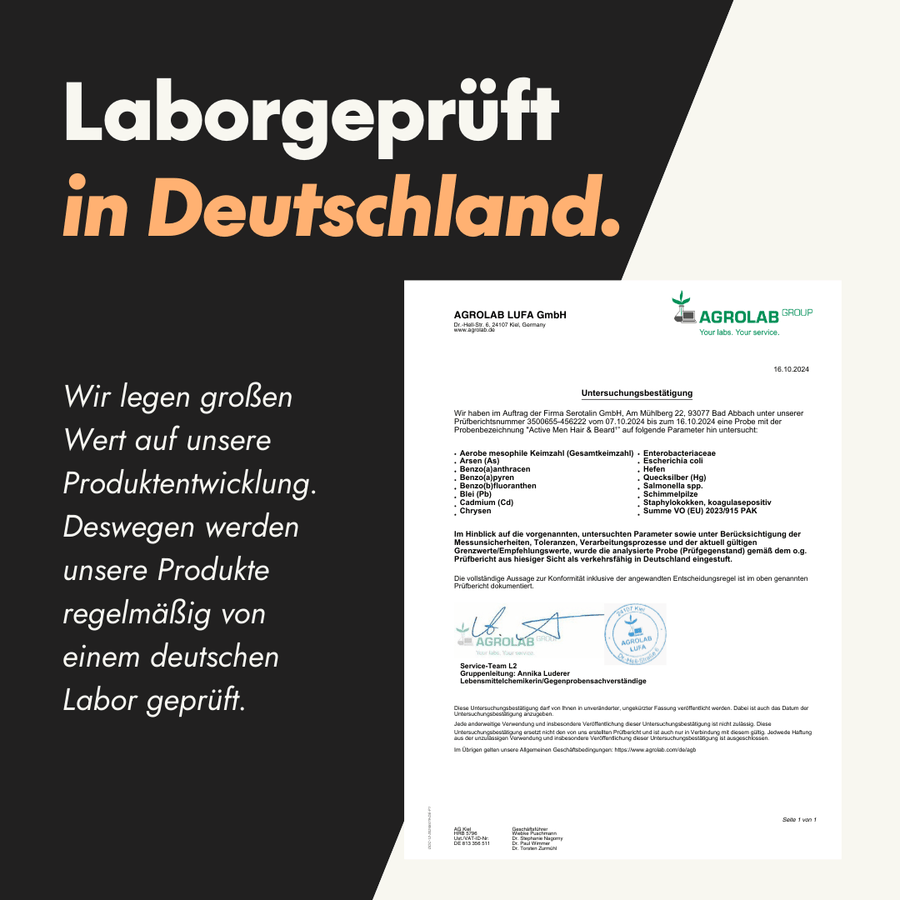 NEU Produktbild – Laborbericht zur Hair & Beard Formel