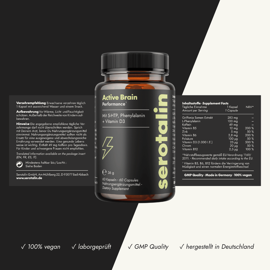 NEU Produktbild – Detaillierte Zutatenliste der Brain Performance Kapseln