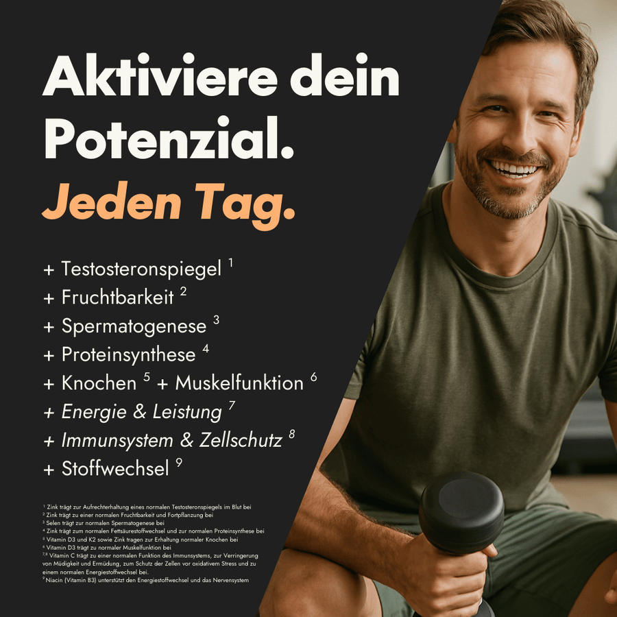 NEU Produktbild - Vorteile der Inhaltsstoffe von Active Men Testo All-in-One Bundle