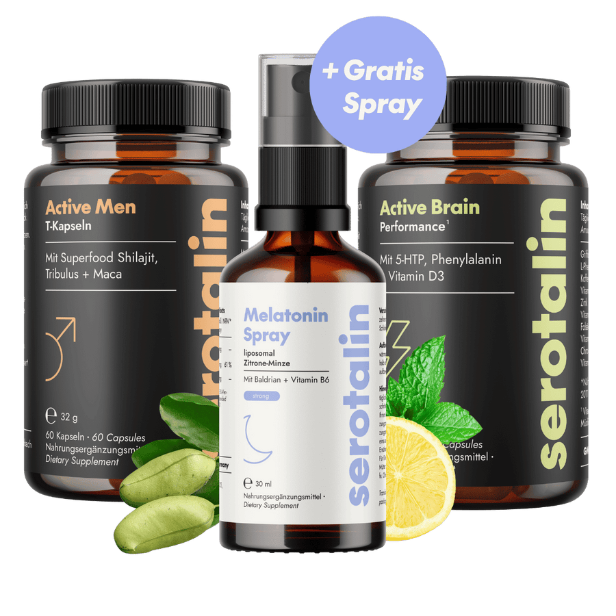 NEU Produktbild - Serotalin Aktionsbundle Hero Trio Gratis Melatoninspray