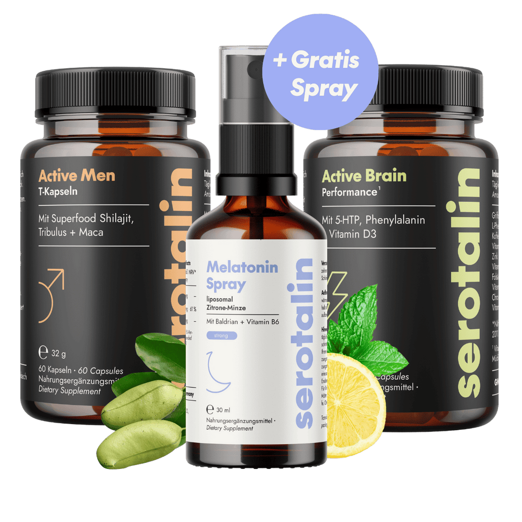 NEU Produktbild - Serotalin Aktionsbundle Hero Trio Gratis Melatoninspray