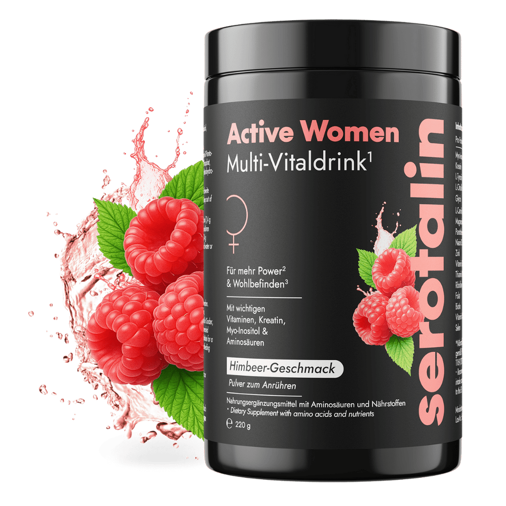 [EXCLUDE] Produktabbildung Serotalin Active Women Multi-Vitaldrink – Nahrungsergänzung für Frauen, Himbeere, Dose